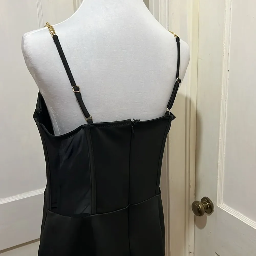 Free Shipping! Say What women's XL Black Club Dress Goth Metal Punk New w/ Tags! - Picture 7 of 8